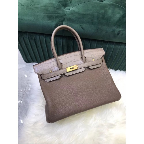 Hermes Birkin Bag Original Leather krokodil togo HBK2530 grijs