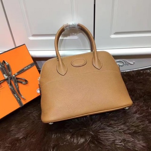Hermes bolide 31 cm kalfsleren draagtas B3302 Tarwe
