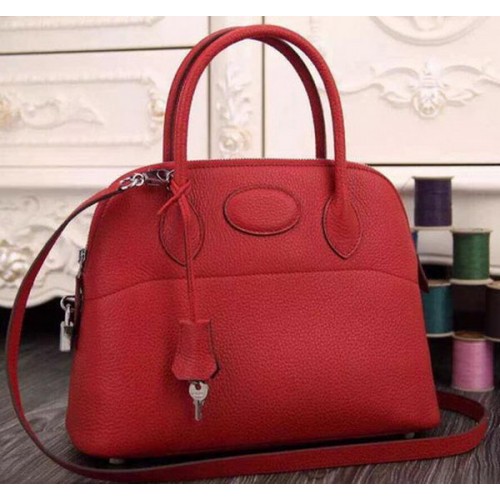 Hermes bolide 37 cm kalfsleren draagtas B1004 rood