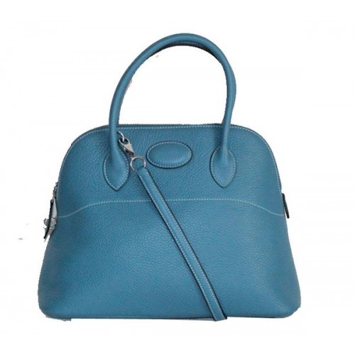 Hermes bolide 37 cm kalfsleren draagtassen H509084 blauw