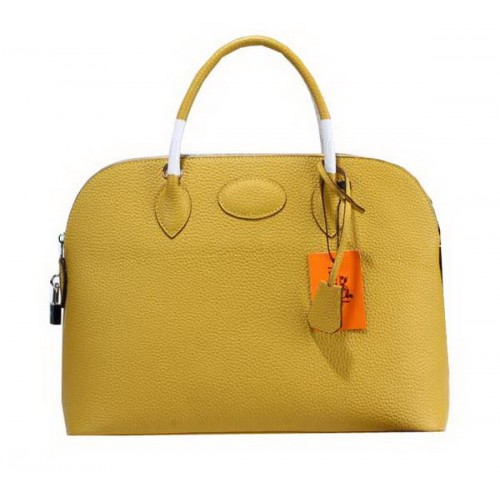 Hermes bolide 37 cm kalfsleren draagtassen H509084 geel
