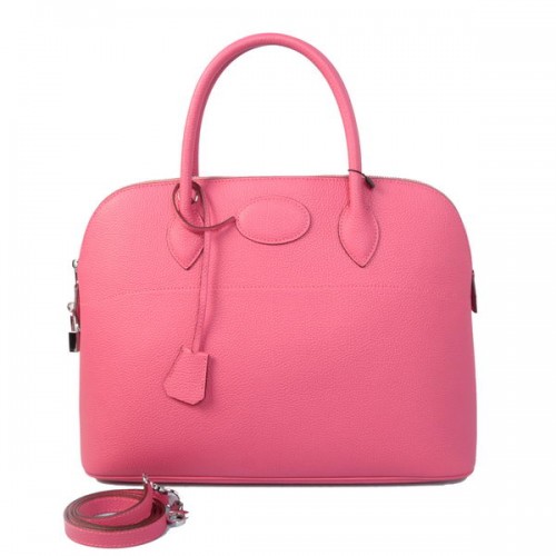 Hermes bolide 37cm draagtassen kalfsleer roze