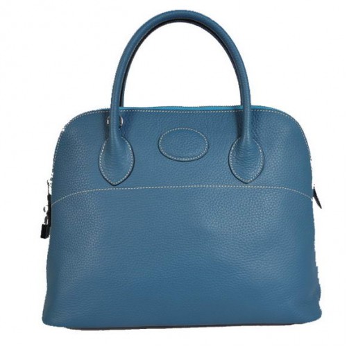 Hermes bolide 37cm draagtassen Clemence H1037 blauw
