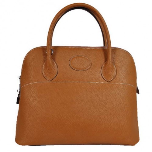 Hermes bolide 37cm draagtassen Clemence H1037 Camel
