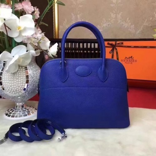 Hermes Bolide originele lederen draagtas B1007 blauw