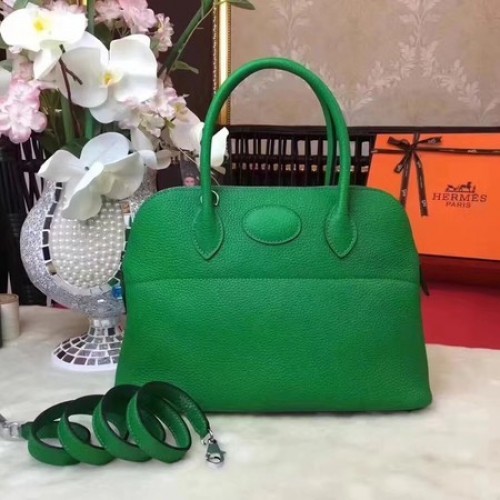 Hermes Bolide originele leren draagtas B1007 groen
