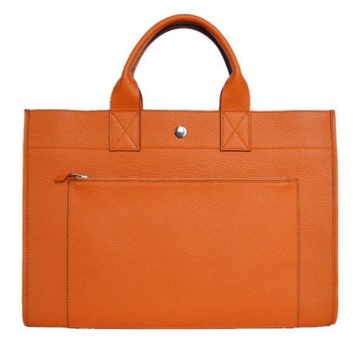Hermes Aktetas 40CM Clemence Leren Tas Oranje