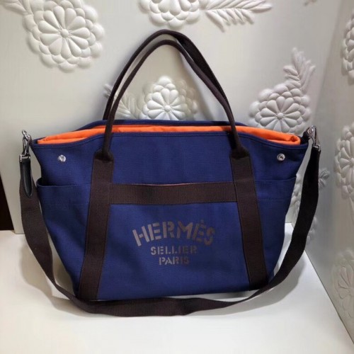 Hermes canvas boodschappentas H0734 blauw