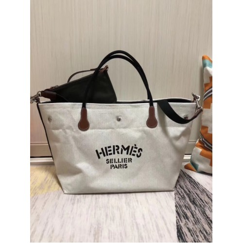 Hermes canvas boodschappentas H0734 wit