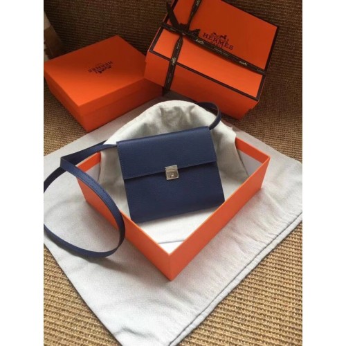 Hermes Clutch Epsom kalfsleer H0589 Donkerblauw
