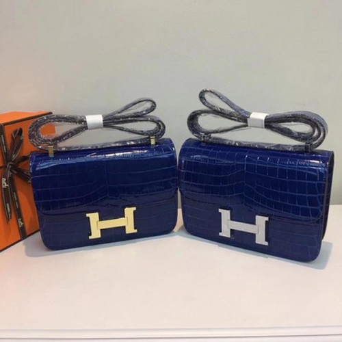 Hermes Constance Tas Croco Leer H9978C Blauw