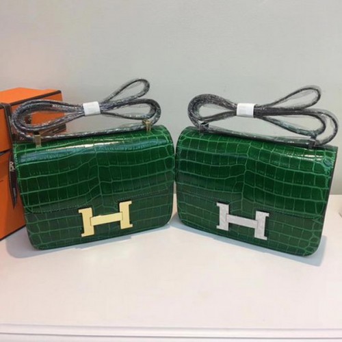 Hermes Constance Tas Croco Leer H9978C Groen