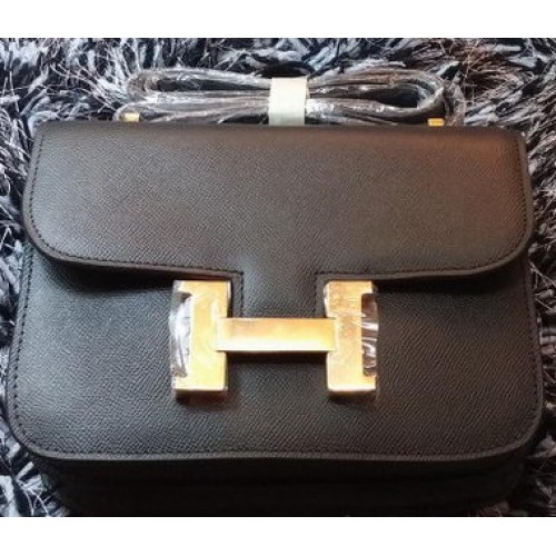 Hermes Constance Tas Litchi Leer H9998 Zwart
