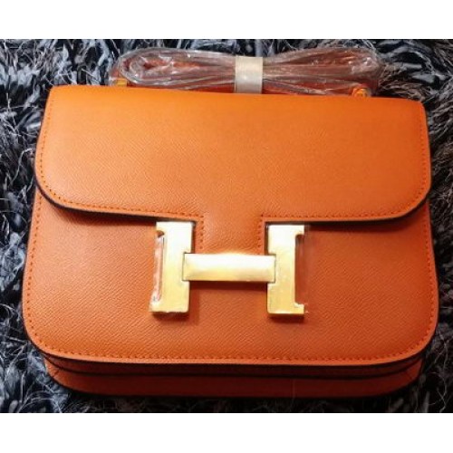 Hermes Constance tas Litchi leer H9998 oranje