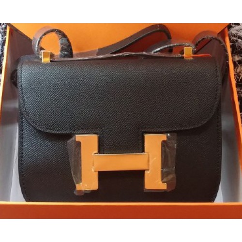 Hermes Constance Tas Litchi Leer H9999L Zwart