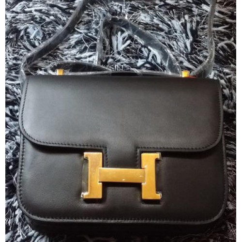 Hermes Constance tas glad leer H9998S zwart