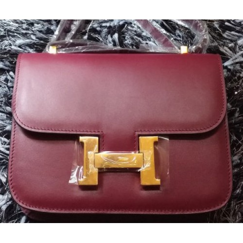 Hermes Constance Tas Glad Leer H9998S Bourgondië