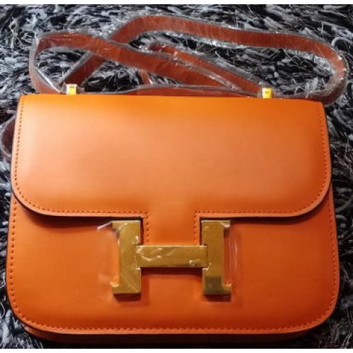 Hermes Constance Tas Glad Leer H9998S Oranje