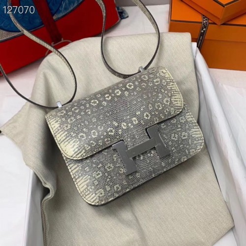 Hermes Constance Tas Togo Origianl Hagedis Leer H9999 Grijs