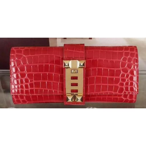 Hermes Croco lederen clutch H88017 rood