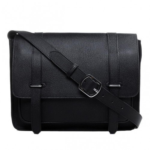 Hermes Etriviere Messenger Bag Togo Leer H1069 Zwart