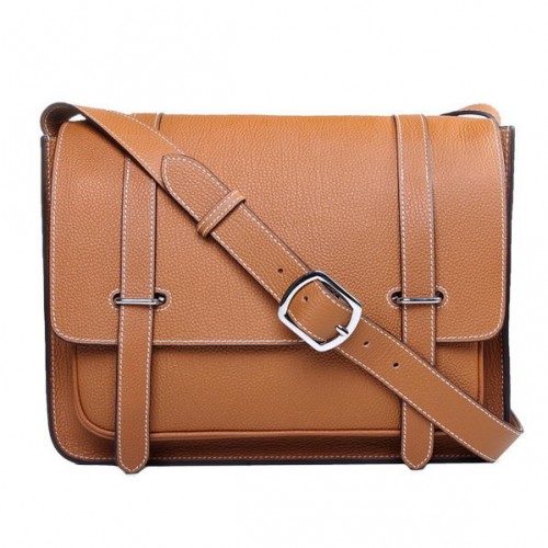 Hermes Etriviere Messenger Bag Togo Leer H1069 Tarwe