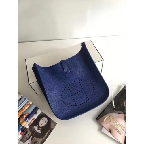 Hermes Evelyne 30 cm koerierstas E3301 blauw