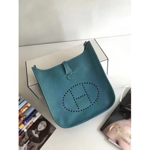 Hermes Evelyne 30 cm koerierstas E3301 lichtblauw