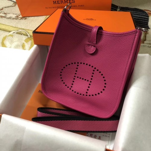 Hermes Evelyne mini 17cm originele kalfsleren koerierstas H1187 roze