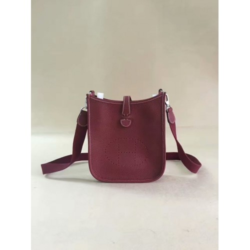 Hermes Evelyne originele togo leren mini-schoudertas H15698 Bourgondië
