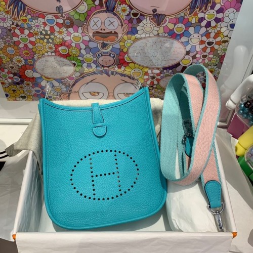 Hermes Evelyne originele togo leren mini-schoudertas H15698 Meergroen