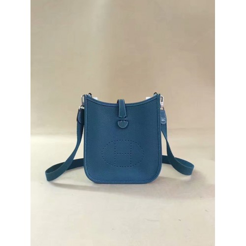 Hermes Evelyne originele togo lederen mini schoudertas H15698 blauw