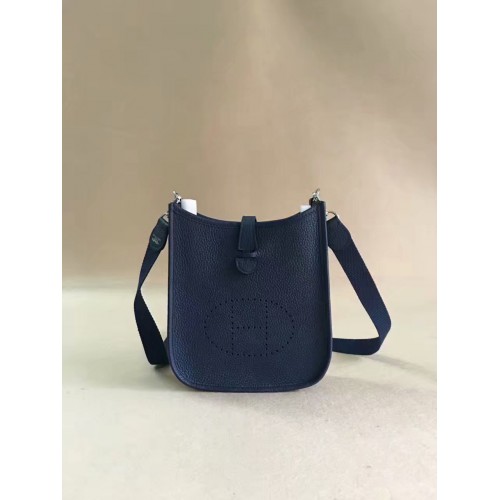 Hermes Evelyne originele togo lederen mini schoudertas H15698 donkerblauw