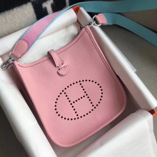 Hermes Evelyne originele togo leren mini-schoudertas H15698 roze