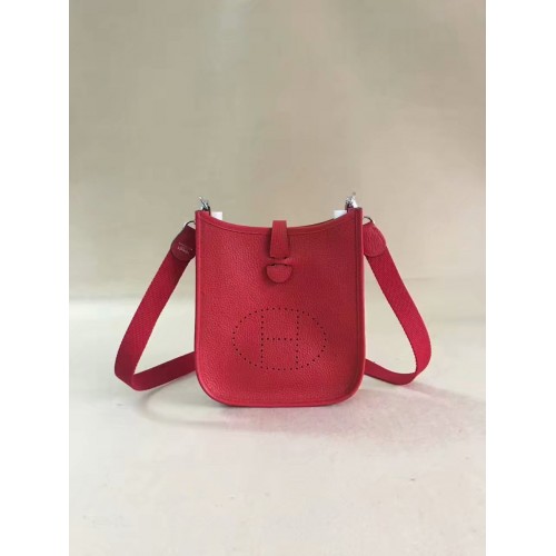 Hermes Evelyne originele togo lederen mini schoudertas H15698 rood