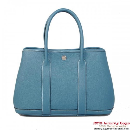 Hermes Garden Party 30CM tas kalfsleer A1288 hemelsblauw