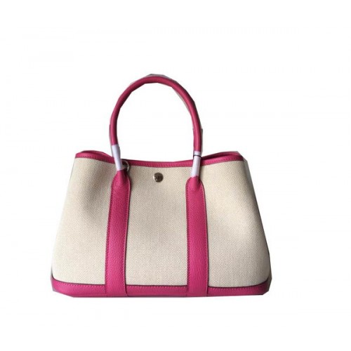 Hermes Garden Party 30cm tas canvas leer H11S roze