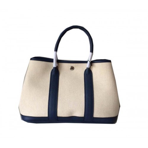 Hermes Garden Party 30cm tas canvas leer H11S Royal