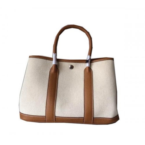 Hermes Garden Party 30CM Tas Canvas Leer H11S Tarwe
