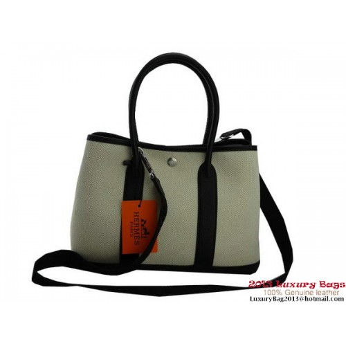 Hermes Garden Party 30CM tas stof zwart