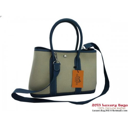 Hermes Garden Party 30CM tas stof blauw