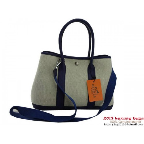 Hermes Garden Party 30CM tas stof donkerblauw
