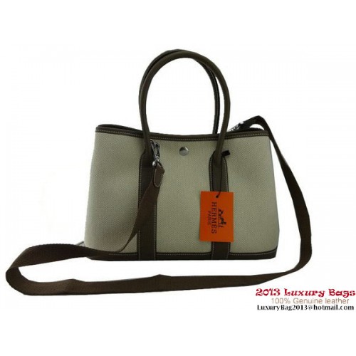 Hermes Garden Party 30CM tas stof grijs