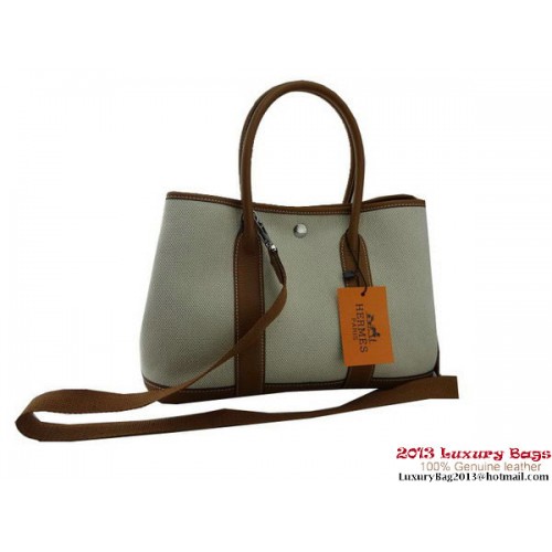 Hermes Garden Party 30CM tas stof lichtbruin