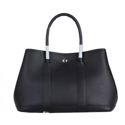 Hermes Garden Party 30cm draagtas korrelig leer zwart