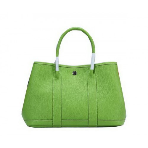 Hermes Garden Party 30cm draagtas korrelig leer groen