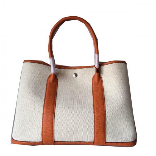 Hermes Garden Party 36CM tas canvas leer H11M oranje