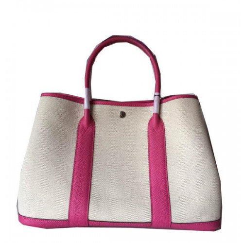 Hermes Garden Party 36cm tas canvas leer H11M roze