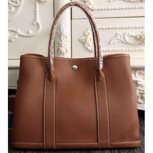 Hermes Garden Party 36cm 30cm draagtas origineel leer bruin