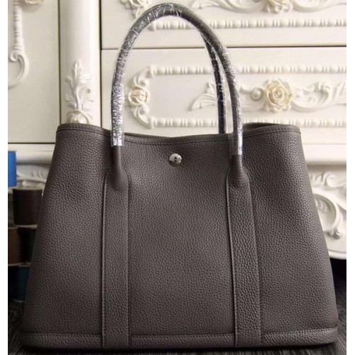 Hermes Garden Party 36cm 30cm draagtas origineel leer donkergrijs